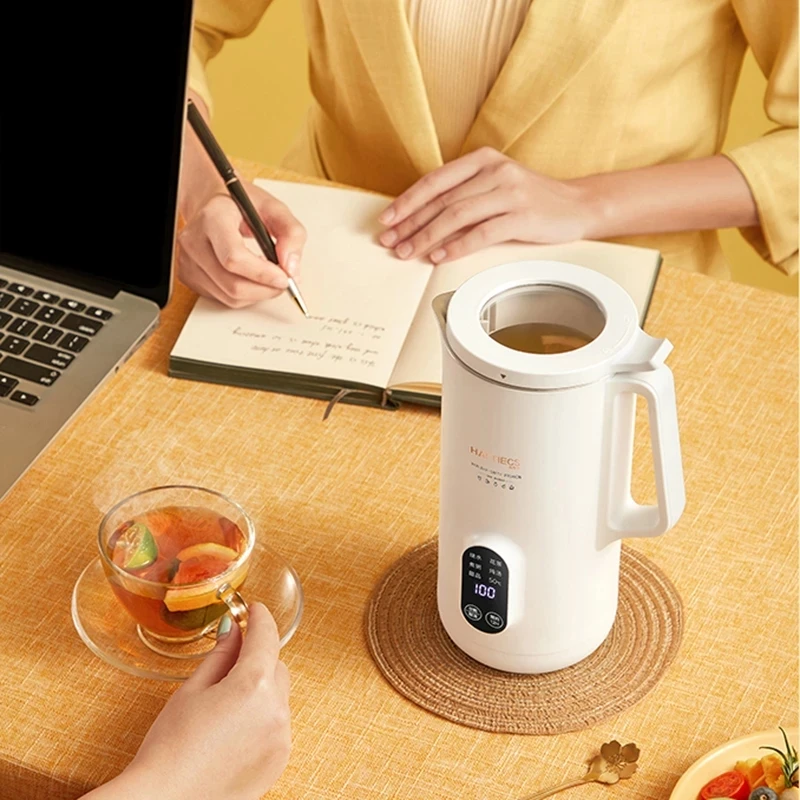 HATTIECS Electric Kettle Thermal Insulation Health Pot Multifunction Rice Porridge Soup Flower Tea 800ml