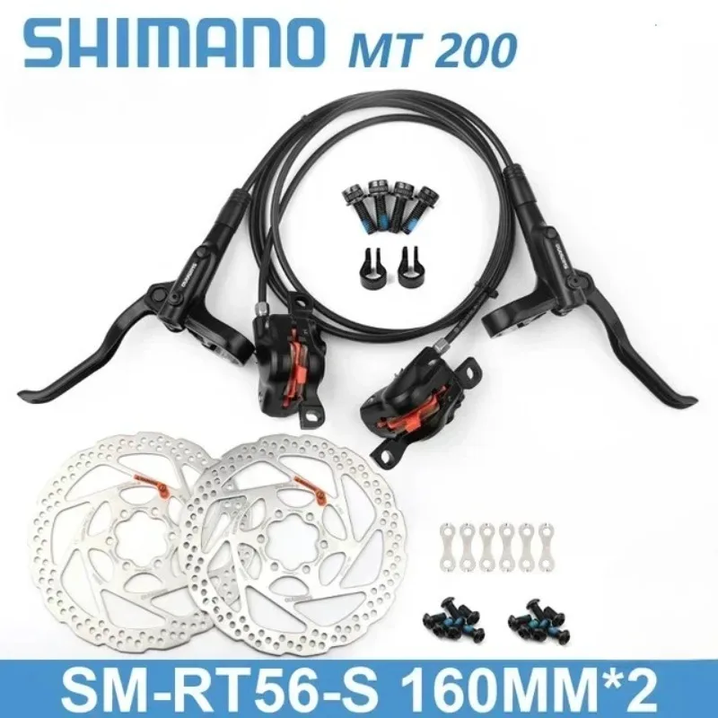 

SHIMANO MT200 Hydraulic Disc Brake Set Left Front & Right Rear / Left Rear & Right Front with Rotors for Mountain Bikes