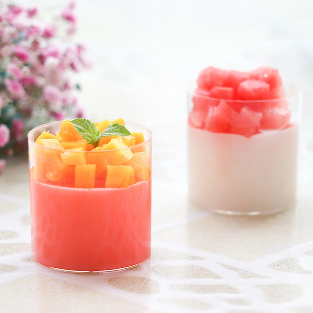 

20Pcs Disposable Transparent Dessert Cups Plastic Jelly Mousse Container for Wedding Birthday Party Dessert Cups