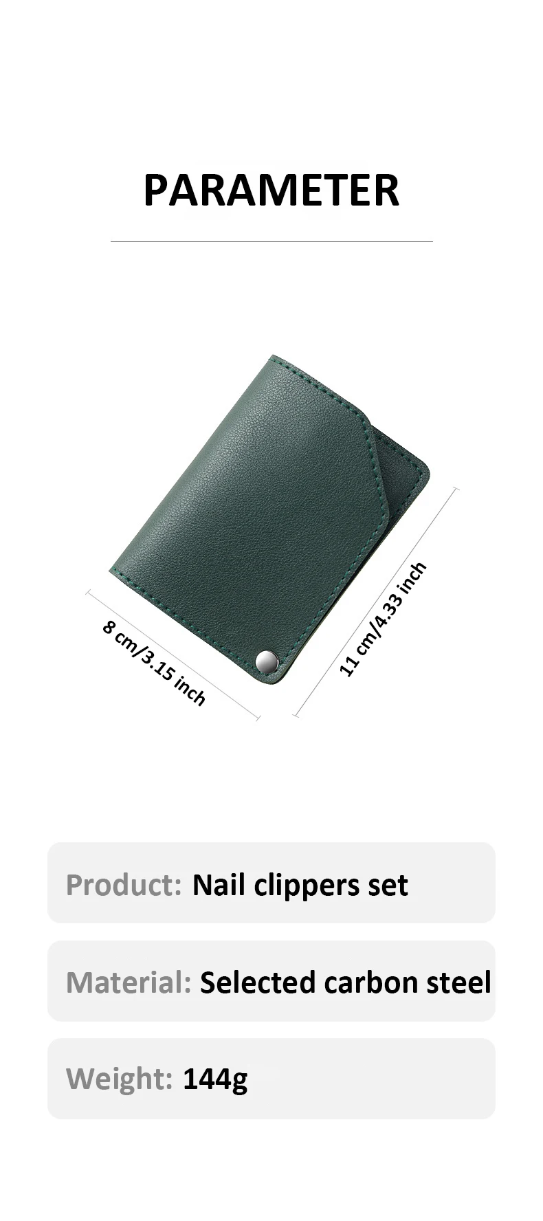 Neues Nagelknipser-Set, 4-teilig, mit drehbarer Ledertasche, professioneller Trimmer, Pediküre-Pflegewerkzeuge, Maniküre-Set, Heimpflege-Geschenk – Detail 8