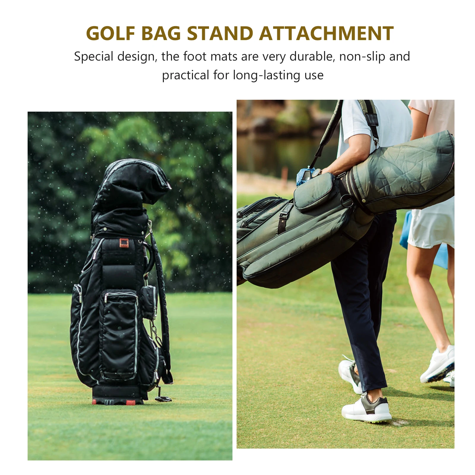 

2pcs Golf Bag Stand Replacement Feet Non-Slip Durable Foot Pads Sturdy Easy Install Wear-Resistant Compact for Golf