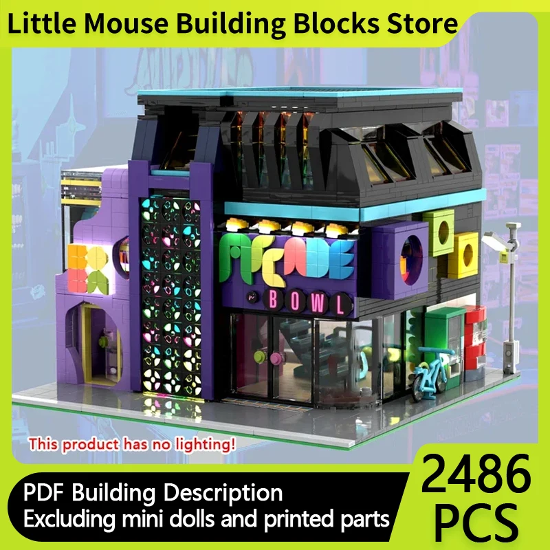 

City Street View Model MOC Building Brick Arcade Supermarket Game Hall Modular Technolog Gift Children Suit Toy Holiday Assemble