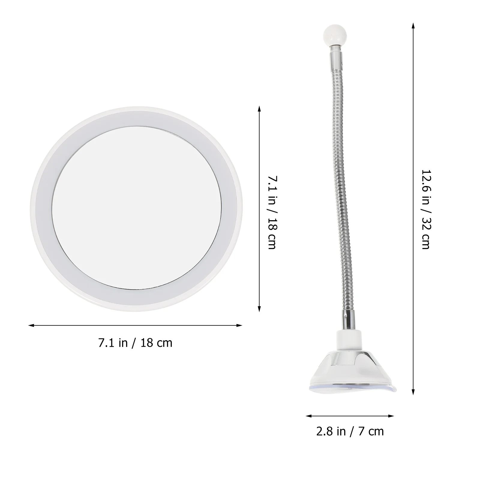 Espejo con ventosa de aumento 10x, giratorio de 360 grados, redondo, portátil para maquillaje y espejo de maquillaje de viaje, espejos de aumento