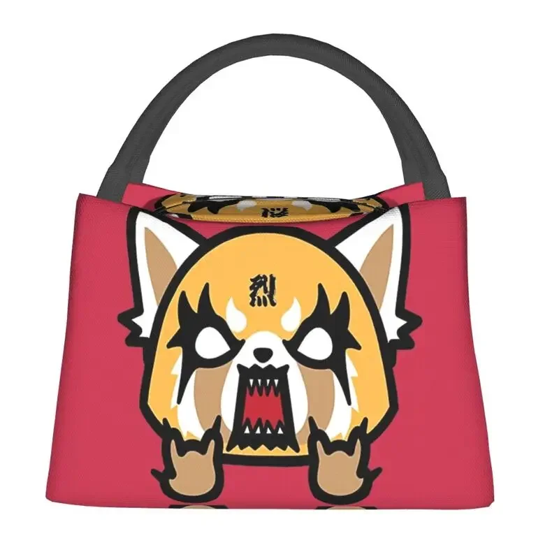 Aggretsuko Anime Manga Borsa per il pranzo termica isolata Donna Aggressive Retsuko Screaming Contenitore per il pranzo riutilizzabile Contenitore per alimenti