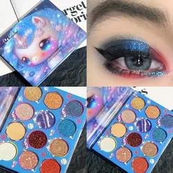 12 Colors Eyeshadow Palette Brown Coral Green Color Tone Shimmer Glitter Matte Finish Cute Elf Animal Packing For Music Festival