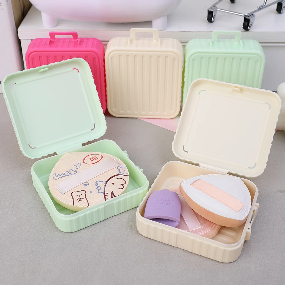 Powder Puffs Drying Box Storage Case Containers Portable Sponge Cosmetic Puff Shaped Rack Makeup Puff Holder Storage Packing Box