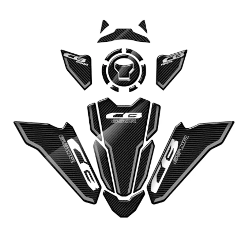 

For Honda CB650R 2021 2022 Decals 3D Motorcycle Tank Pad Protector Case Carbon-look Triple Yoke Defender Sticker Tank Pad