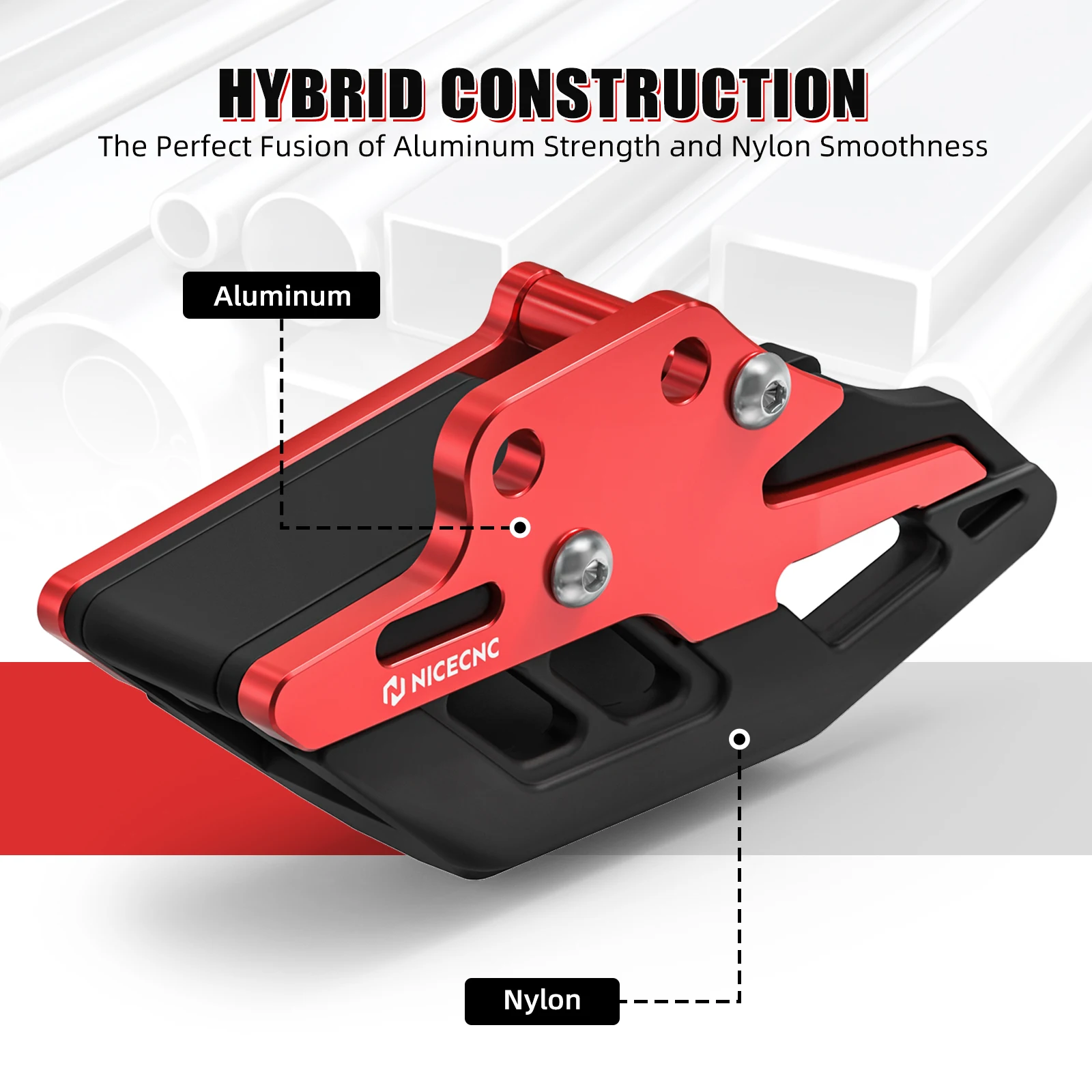Nicecnc guia de corrente de motocicleta, proteção de roda dentada deslizante para yamaha banshee 350 1987-2006 6061-t6 alumínio atv 5x4-22199-00-00