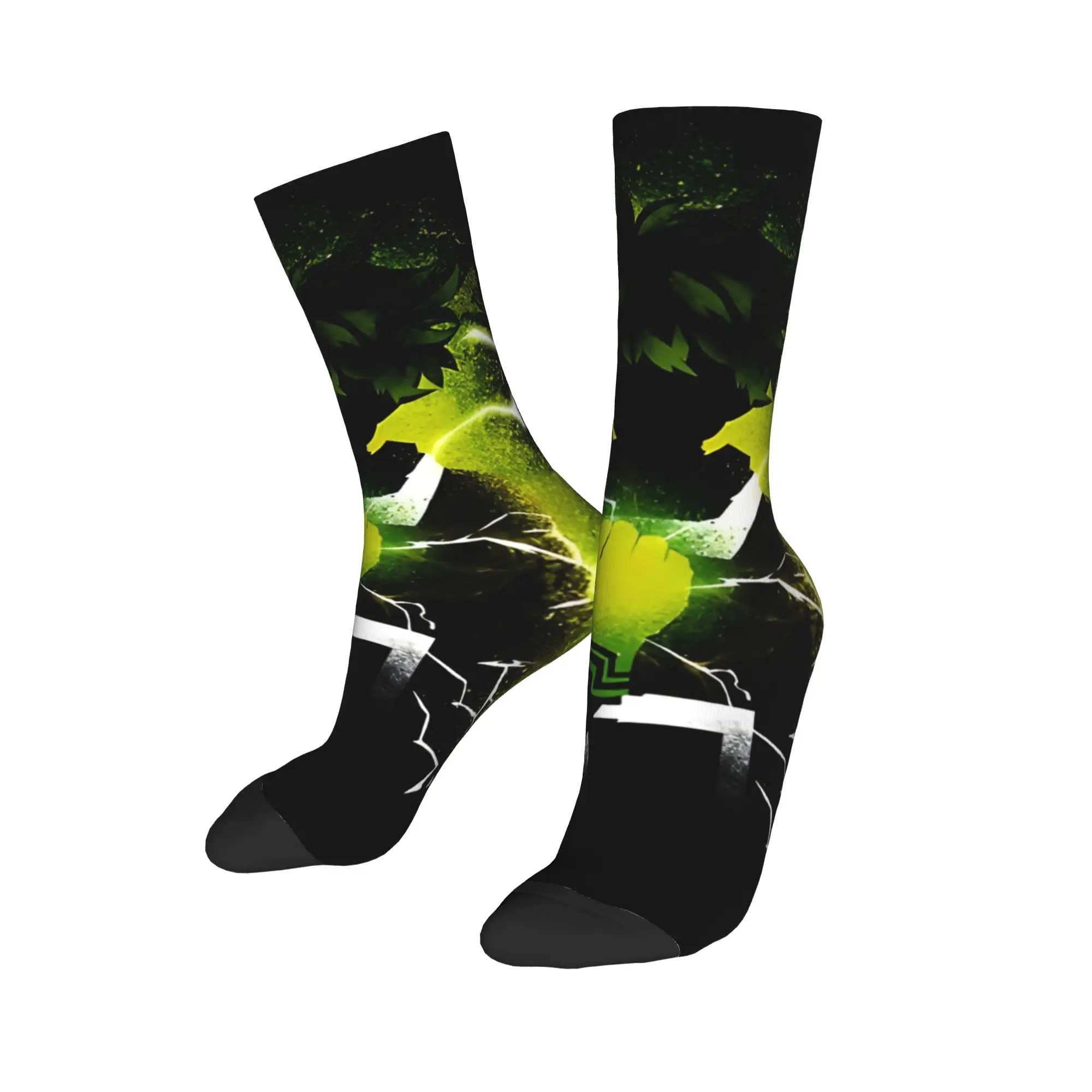 Funny Sock Bandai My Hero Academia Green Haired Hero  Rock Quality Pattern Printed Men Crew Socks Novelty Men's Socks