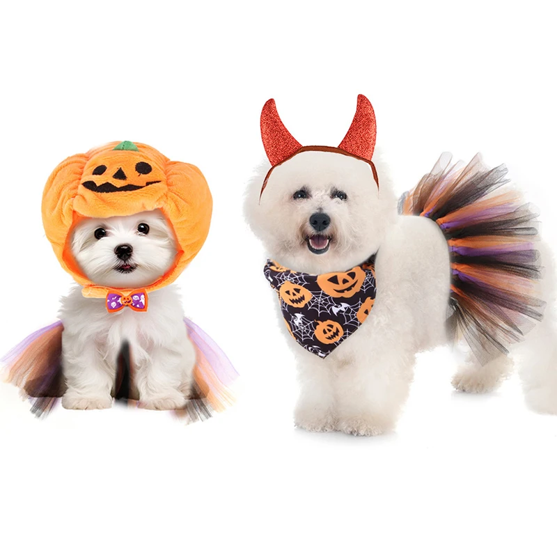 Funny Halloween Cat Dog Clothes Pet Atmosphere Costume Accessories Set Dress-up Pet Transformation Dress-up Party Clothes