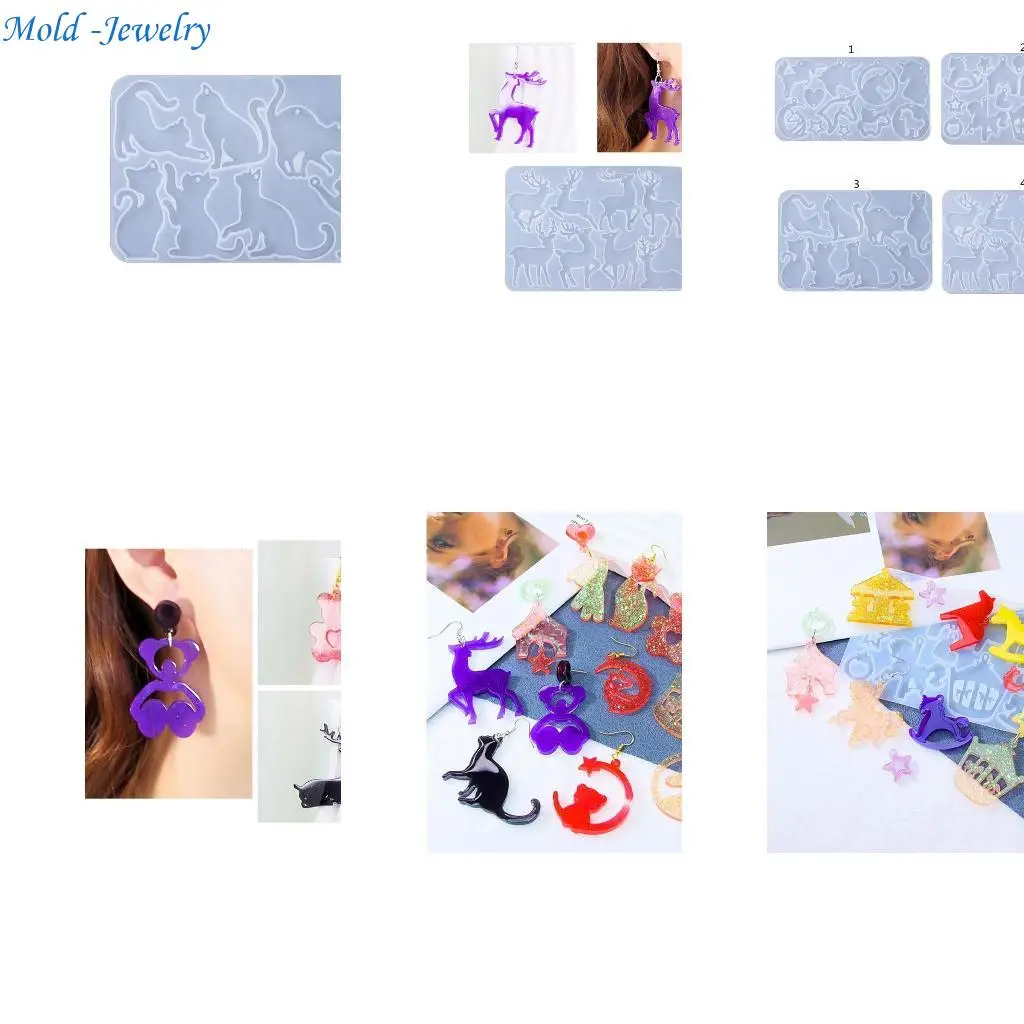 

69HB Silicone Mold for DIY Earrings & Ear Drops Geometric Shaped Earrings Pendant
