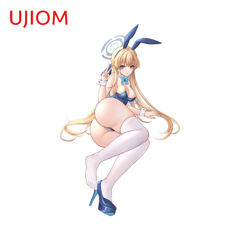 UJIOM NSFW أرشيف أزرق عاري Asuna Toki ملصقات سيارات رائعة مغرية Waifu رسومات تصميم شارات PVC لإكسسوارات الحمام #3