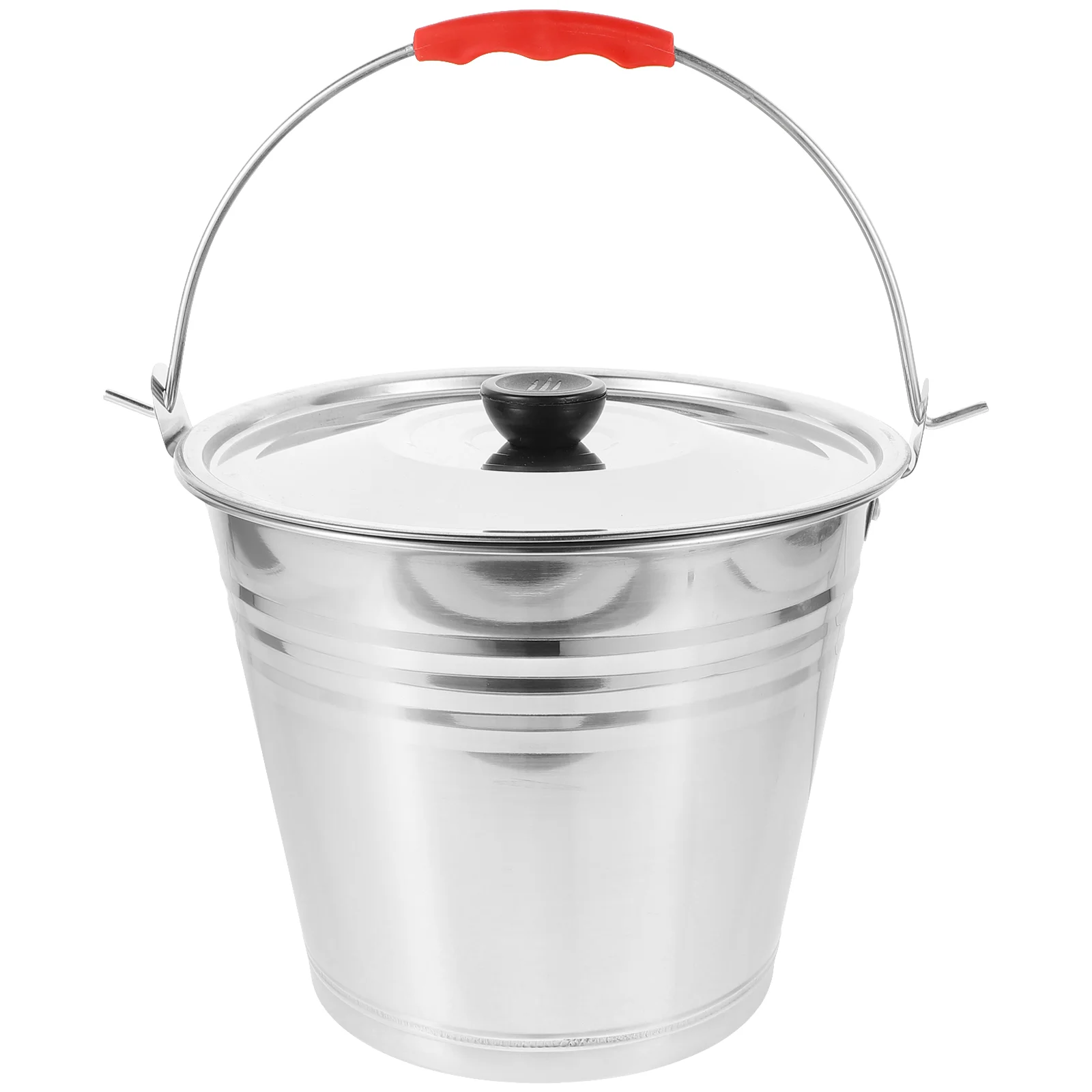 

Milk Bucket Drinks Steel with Lid Ice Practical Multi-functional Pail Water Pasture Animal Child