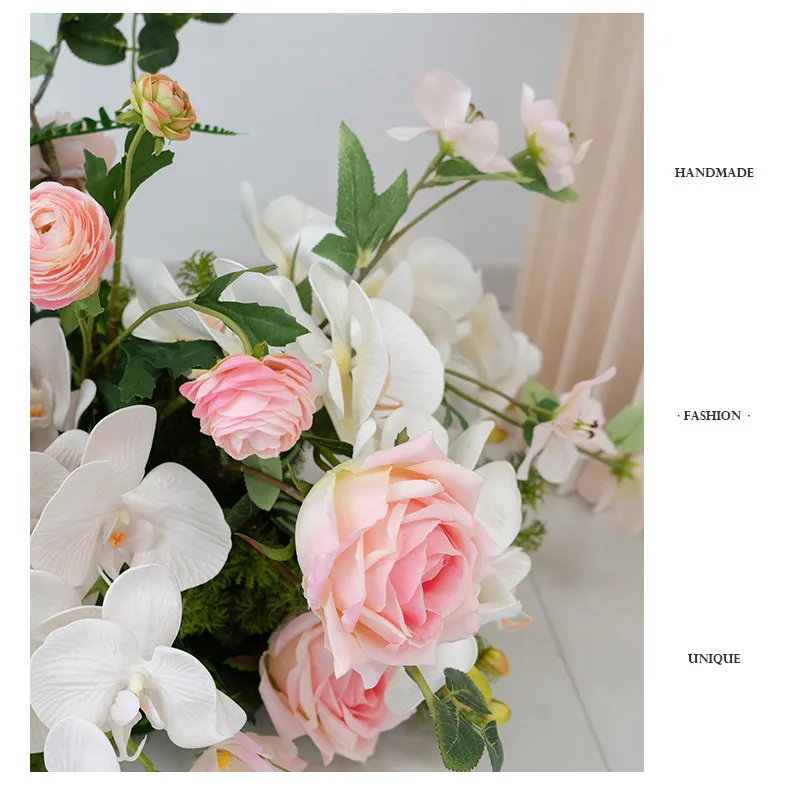 Künstliche grüne Pflanzen, hängende Ranken, Boden-Blumenarrangement, Hochzeits-Hintergrunddekoration, hängende Blumenreihe, Party-Event-Requisiten – Detail 4