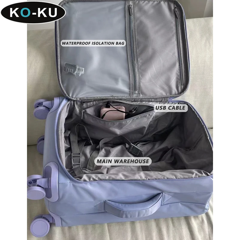 KO-KU 2024 Nouveau 20 Pouces Ultra-léger Boarding Box 24 Pouces Étanche Anti-rayures Grande Capacité Trolley Case Nylon grill Box