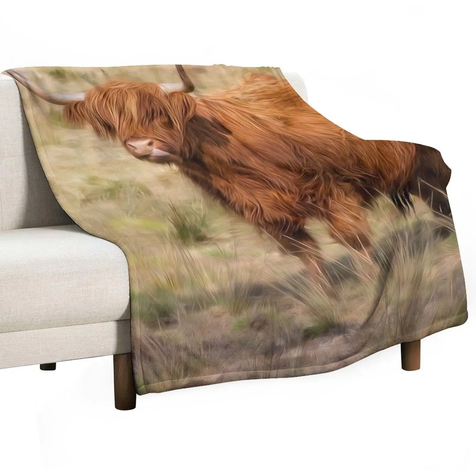 

Scottish Highland cow Throw Blanket Retros Kid'S Blankets For Bed valentine gift ideas Blankets