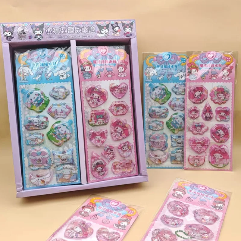 Sanrio 3d kuromi minha melodia ponto caderno adesivos kawaii shake decorações escola diário manual papelaria para estudantes