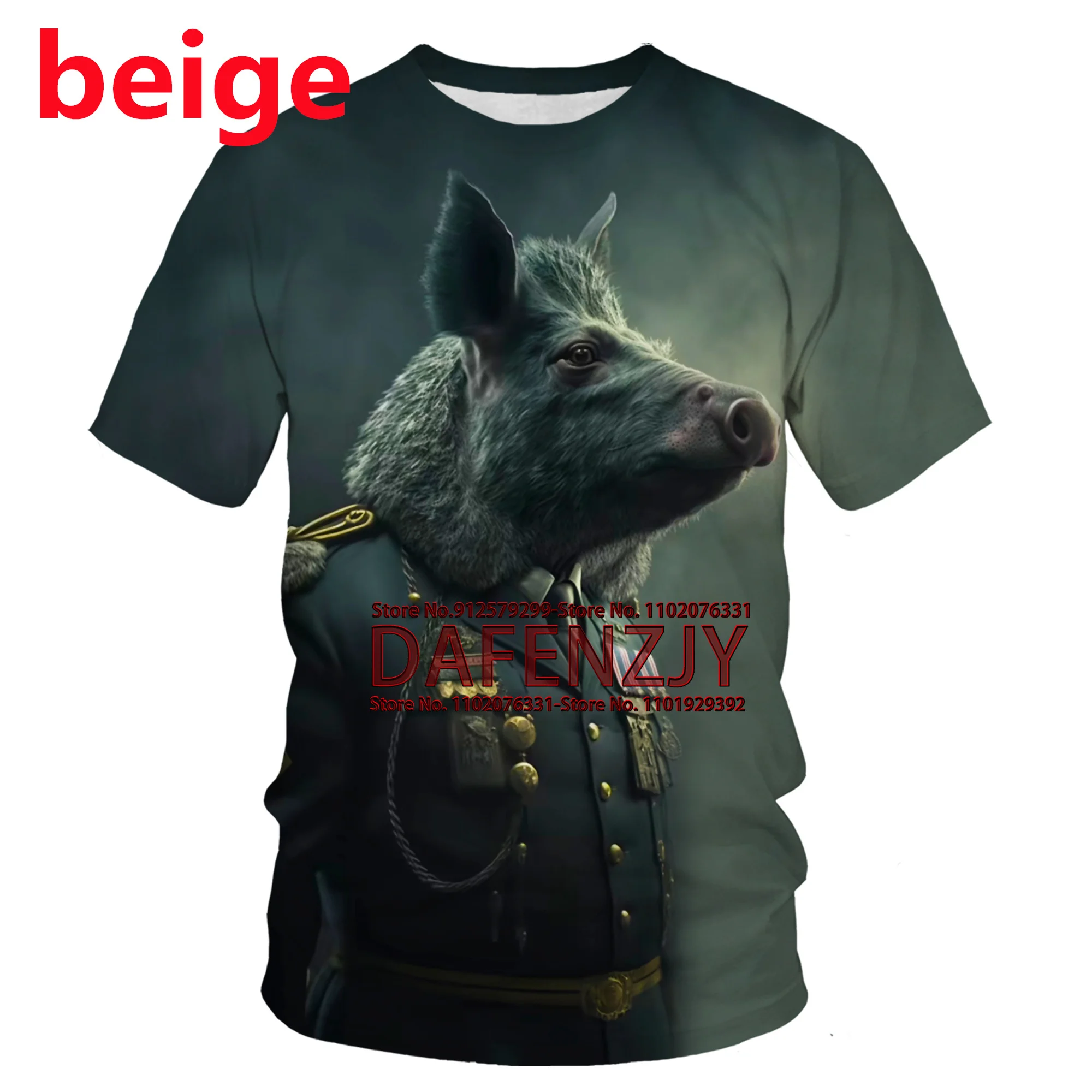 Men's Boar/Mouse T Shirt 3D Print Shirt Funny Animal Graphic Tees