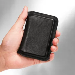 1PC Magnetic Card bag Man Leather Document Bag ID Card High-end Multi-card Position Senior Anti-theft Ultra-thin Card Holder