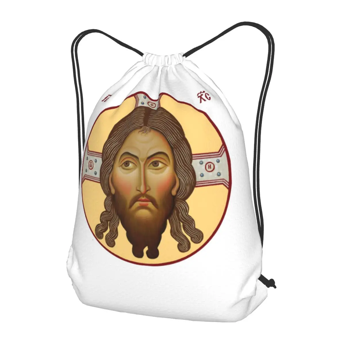 

Icon Of The Savior - Image Not-Made-By-Hands Backpacks Portable Drawstring Bags Sundries Bag Book Bags for Travel Students