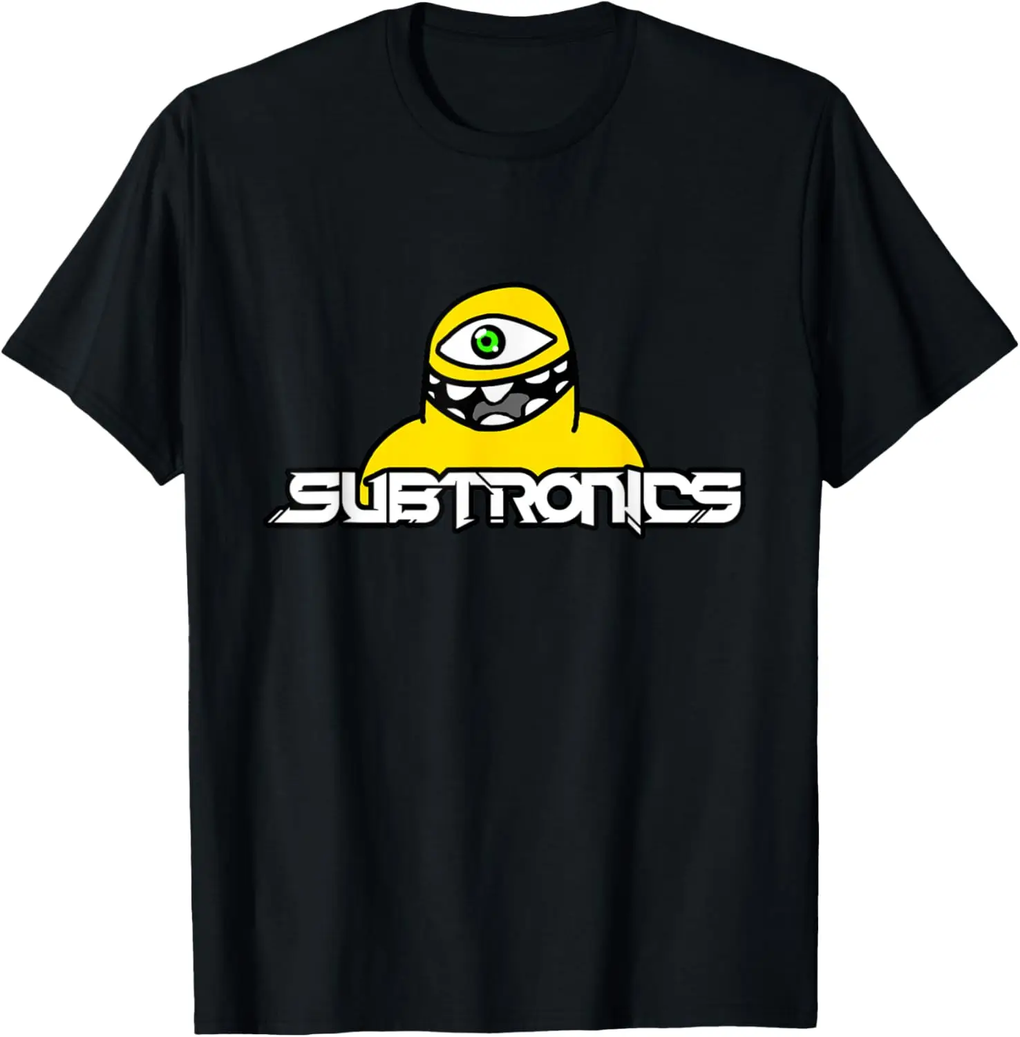 Subtronlcs Unisex-Kids Black Cartoon Modern T-Shirt, Small, Short Sleeve, Crew Neck, Classic Fit, Imported, Polyester 100%