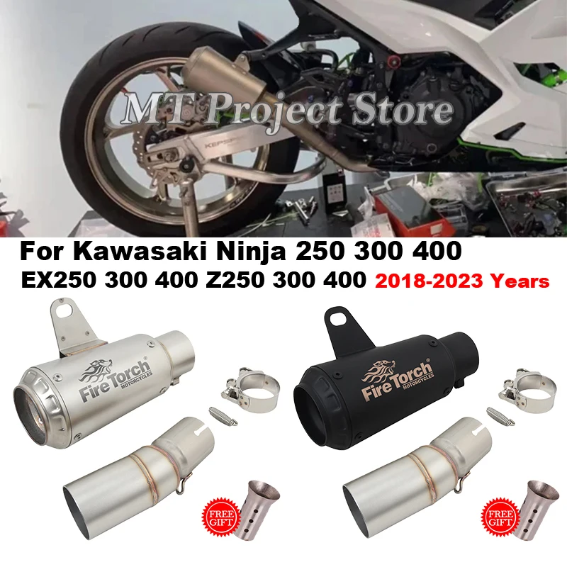 

Motorcycle Exhaust Escape DB Killer Modify Mid Link Pipe Muffler For Kawasaki Ninja 250 300 400 Z250 Z300 Z400 EX250 EX300 EX400