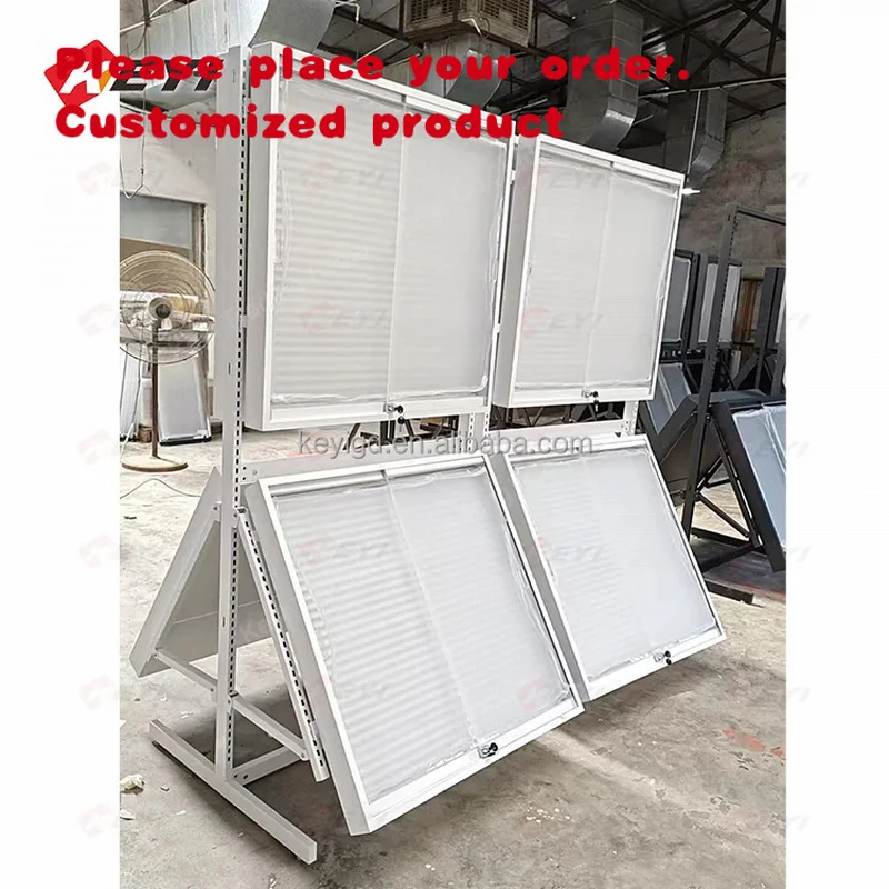 custom.Custom Single and Double Sides Adjustable Rails Shelves Lockable Graded Card Display Rack TCG MTG Trading Card Display Ca