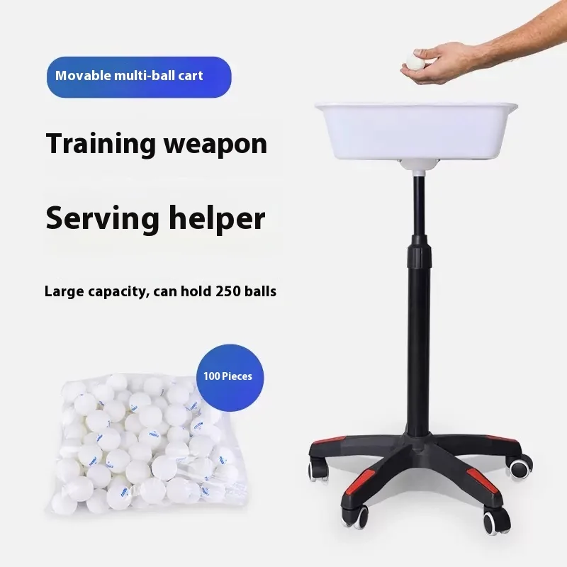 ถาดเก็บลูกปิงปองแบบเคลื่อนย้ายได้สำหรับมืออาชีพ พร้อมระบบยกสำหรับฝึกซ้อมและจัดเก็บลูกปิงปอง