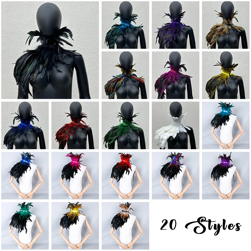 

Stage Performance Feather Wings Cape Adult Women Black Detachable Wing Collar Shawl Costume for Dance Theater Show Cosplay Party