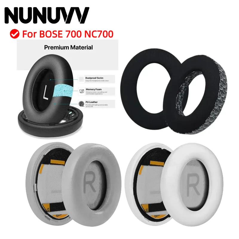 

NUNUVV Replacement Printed ice silk fabric Ear pads With plastic buckle for BOSE 700 NC700 Headphones Repairing Parts