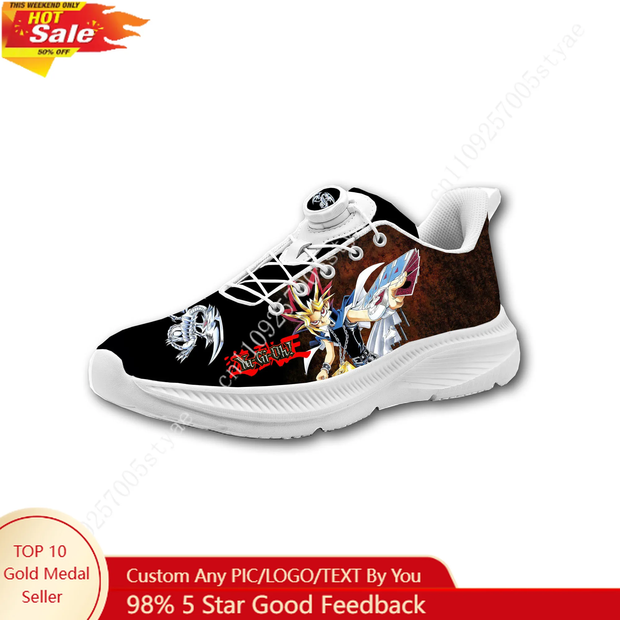 

Yu Gi Oh Anime Mens Womens Casual Hiking Shoes Laceless Rotating Button Sports Shoes lightweight Custom Sneaker