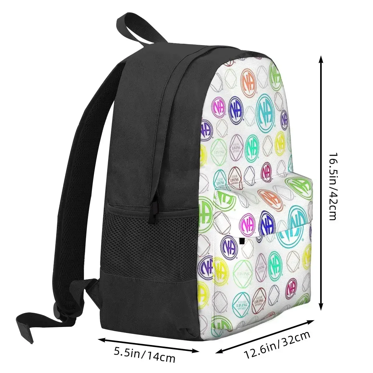 Colorful NA Symbols And Logos Narcotics Anonymous Gift Backpacks Bookbag School Bags Rucksack Laptop Rucksack Shoulder Bag