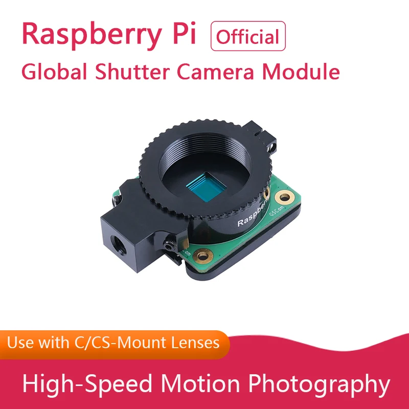 

Raspberry Pi Original Global Shutter Camera Module 1.6MP, High-speed Motion photography, Supports C/CS mount lenses