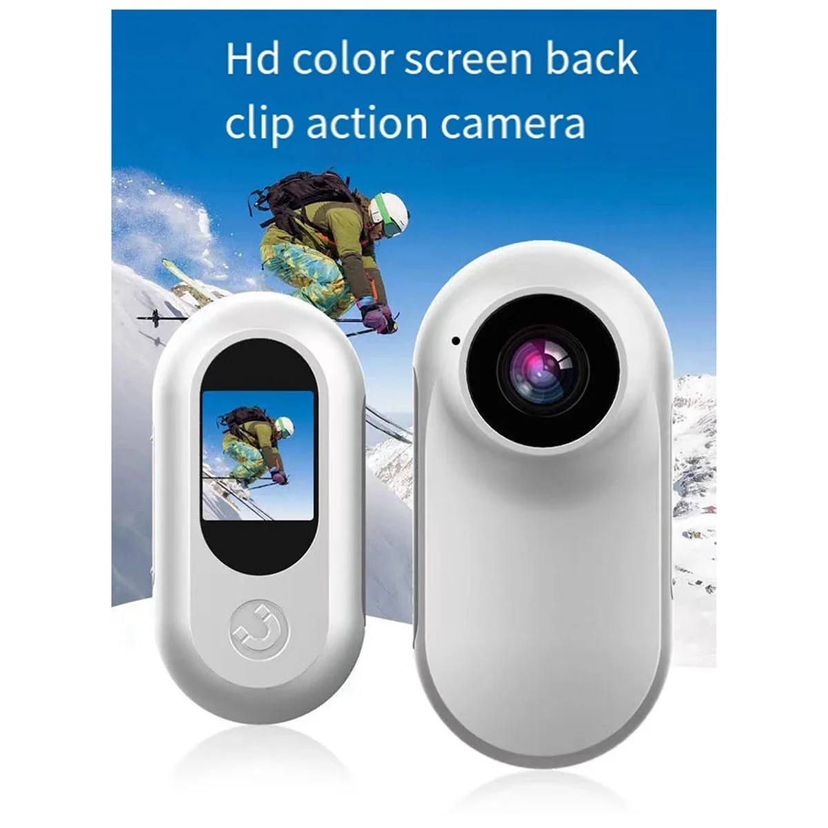 

ДЕТЬ! 2-комплектная мини-камера 1080P HD с зажимом на затылке для головы, спортивная камера для велосипедного действия с защитой от сотрясений (белый с черным)