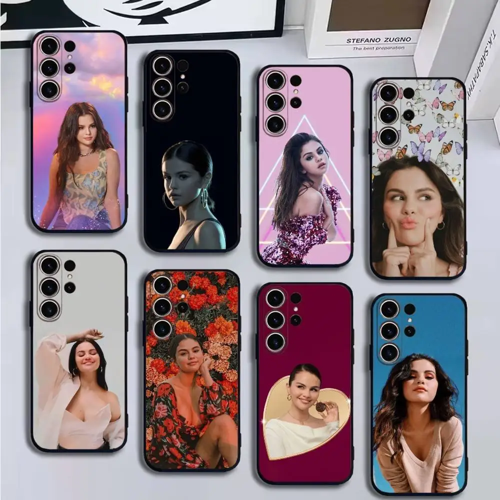 

Yinuoda Selena Gomez Phone Case For SamsungS25,24,21,22,23,30,Ultra,20,Plus,Fe,Lite,Note,10,9,Soft Black Cover