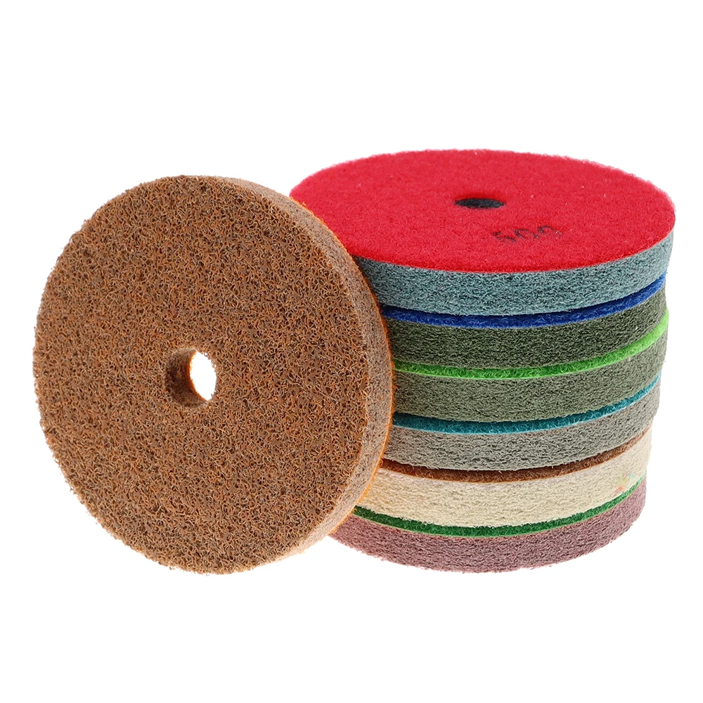 (4FP6) 7 Pieces/Lot 100mm Sponge Polishing Pads for Granite and Marble 4Inch Concrete Floor Polishing Pad Foam Grinding Disc