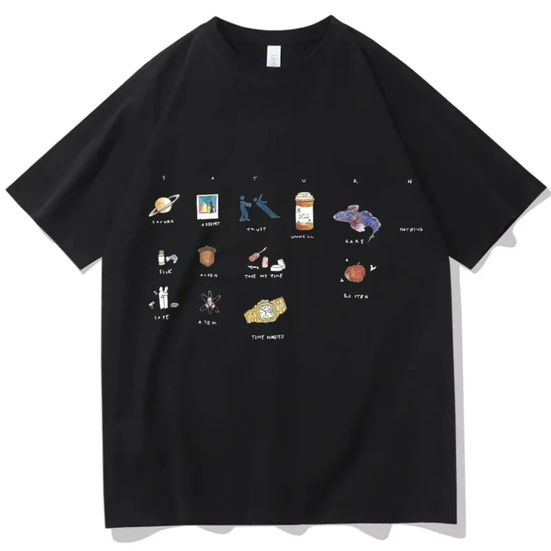 2024 SZA Saturn T-shirts unisex Harajuku o-neck short sleeve shirts Fans Gift fashion casual cotton oversized tops tees