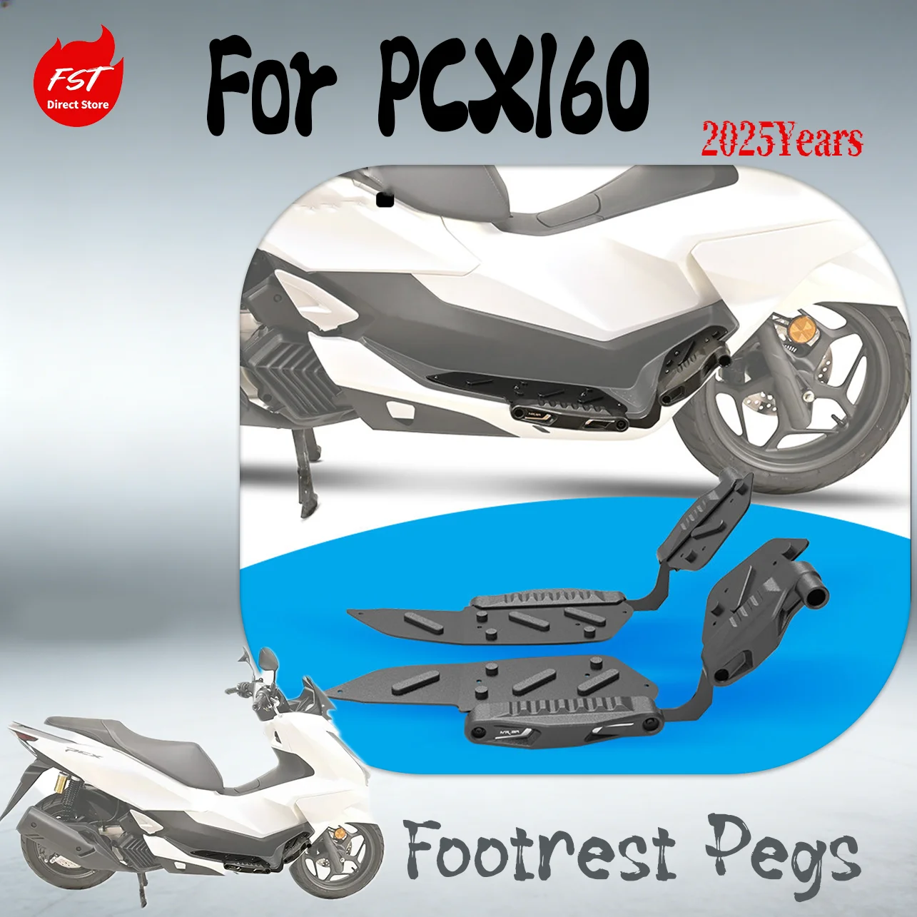 Crash Bars Engine Guard Bumper Integrated Foot Pegs Anti-Fall Sliders Protector for 2025 Honda PCX160 Scooter Modified Parts