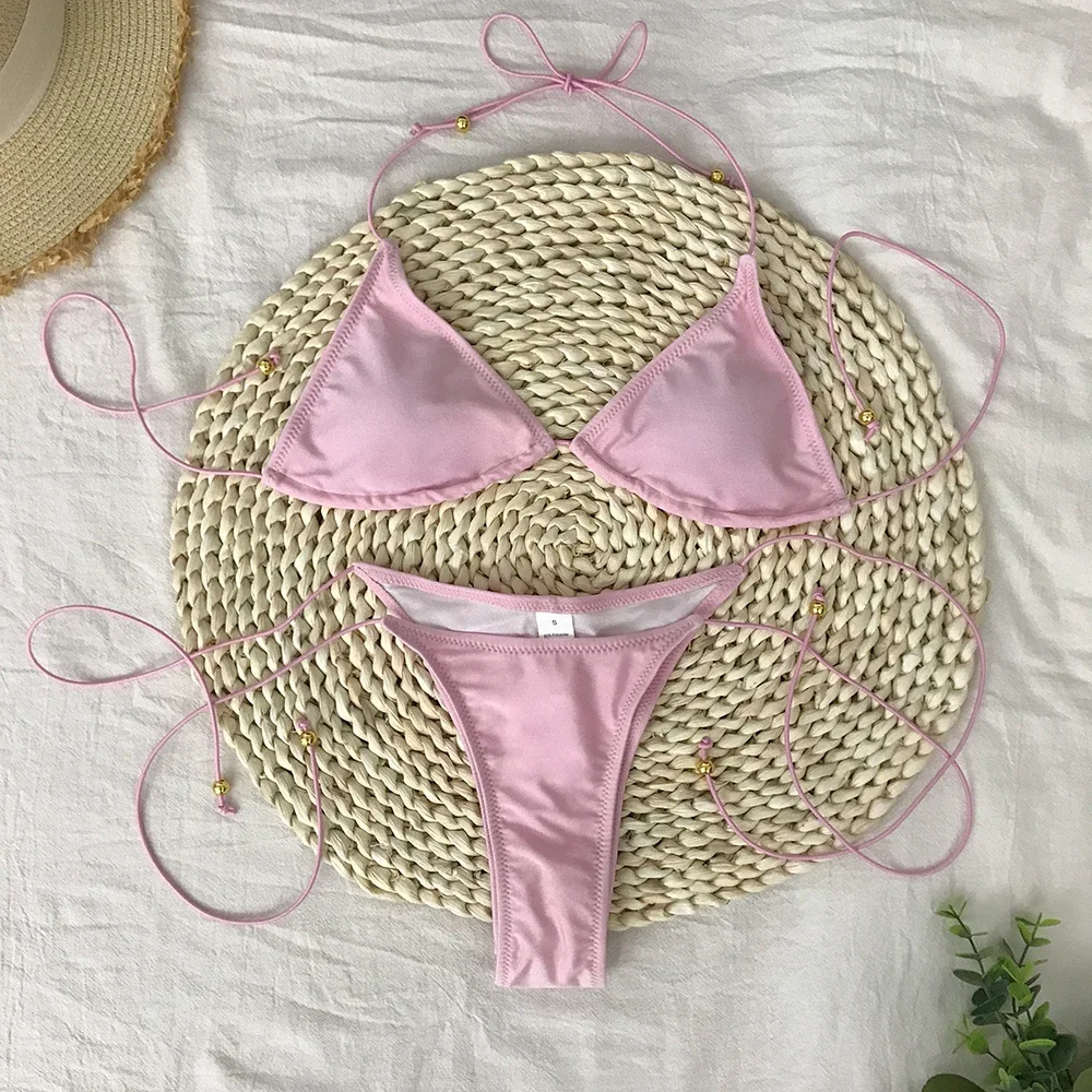 Bathing Suit Women Micro Bikini Sexy Swimsuit Female Brazilian Biquini Swimming Suits Beachwear Swimwear Solid Mini Bikini Set