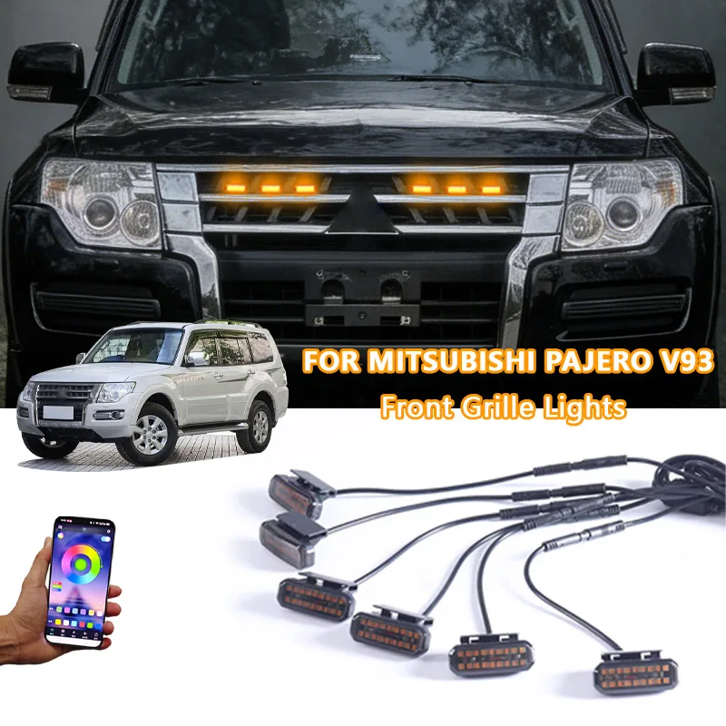 FOR MITSUBISHI PAJERO V93 LED Car Lights Front Grille LED Light Safety Warning Light Harness  Car Accessories LED Signal Lamps