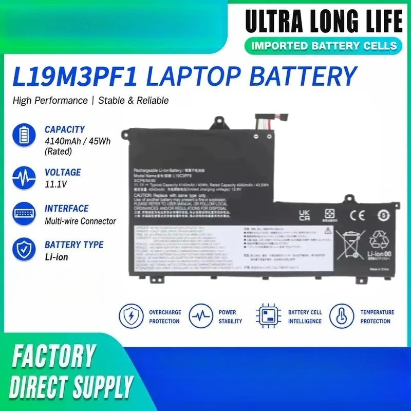 Replacement Battery for Lenovo ThinkBook 14 15 IML IIL L19M3PF1 L19C3PF9 Notebook Laptop Power Supply