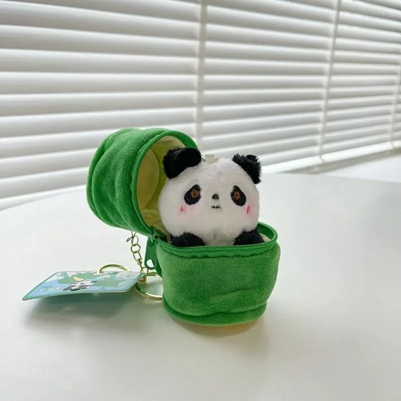 57QA Adorable Panda Keychain Craft of Sturdy PP Cotton Materials Portable Accessory for Durability Long Time Use Designs