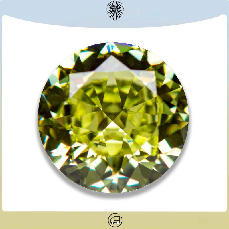 

Cubic Zirconia Crushed Ice Cut Apple Green Color Round Shape Charms Beads for Jewelry Making Bracelet Materials No Certificate