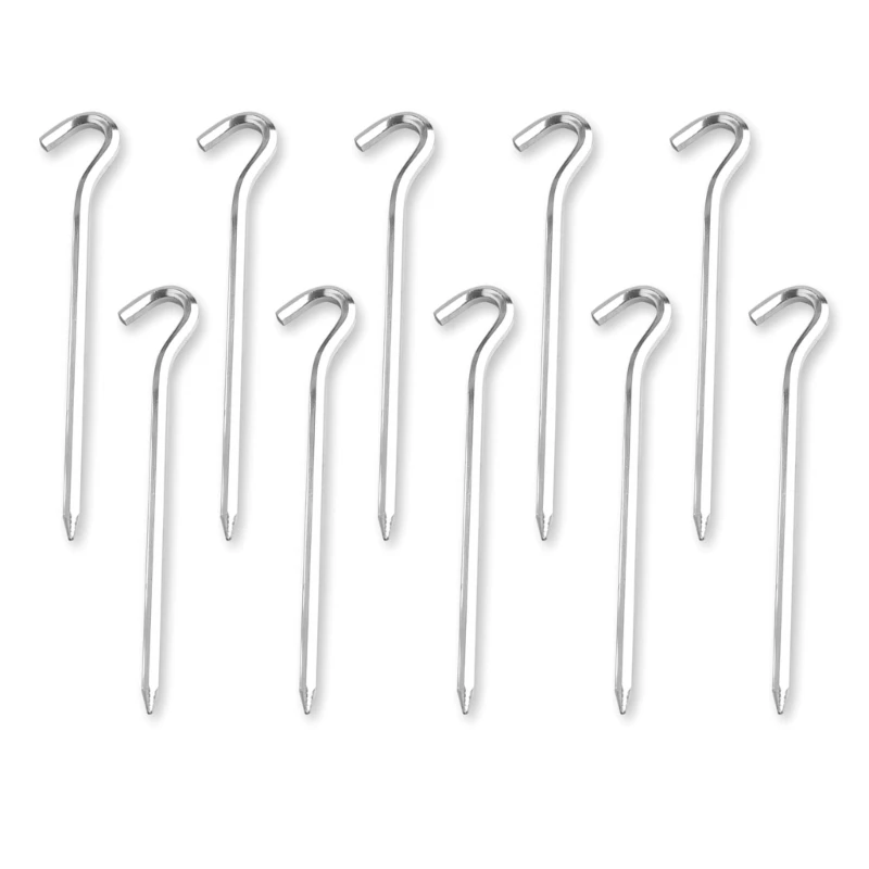 10Pcs Canopies Stake Aluminiums Alloy Tent Peg Yard Lawns Peg Outdoor Campings Stake for Fixings Tent Tarps Awnings