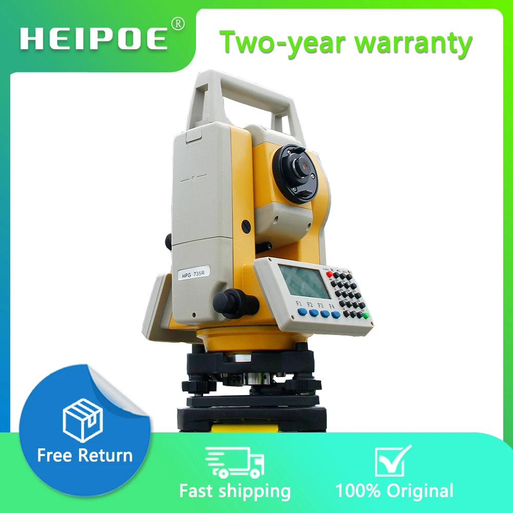 Heipoe HPG735R 2'' 600M Reflectorless Dual Screen Multi-language Laser Total station with Hard Box