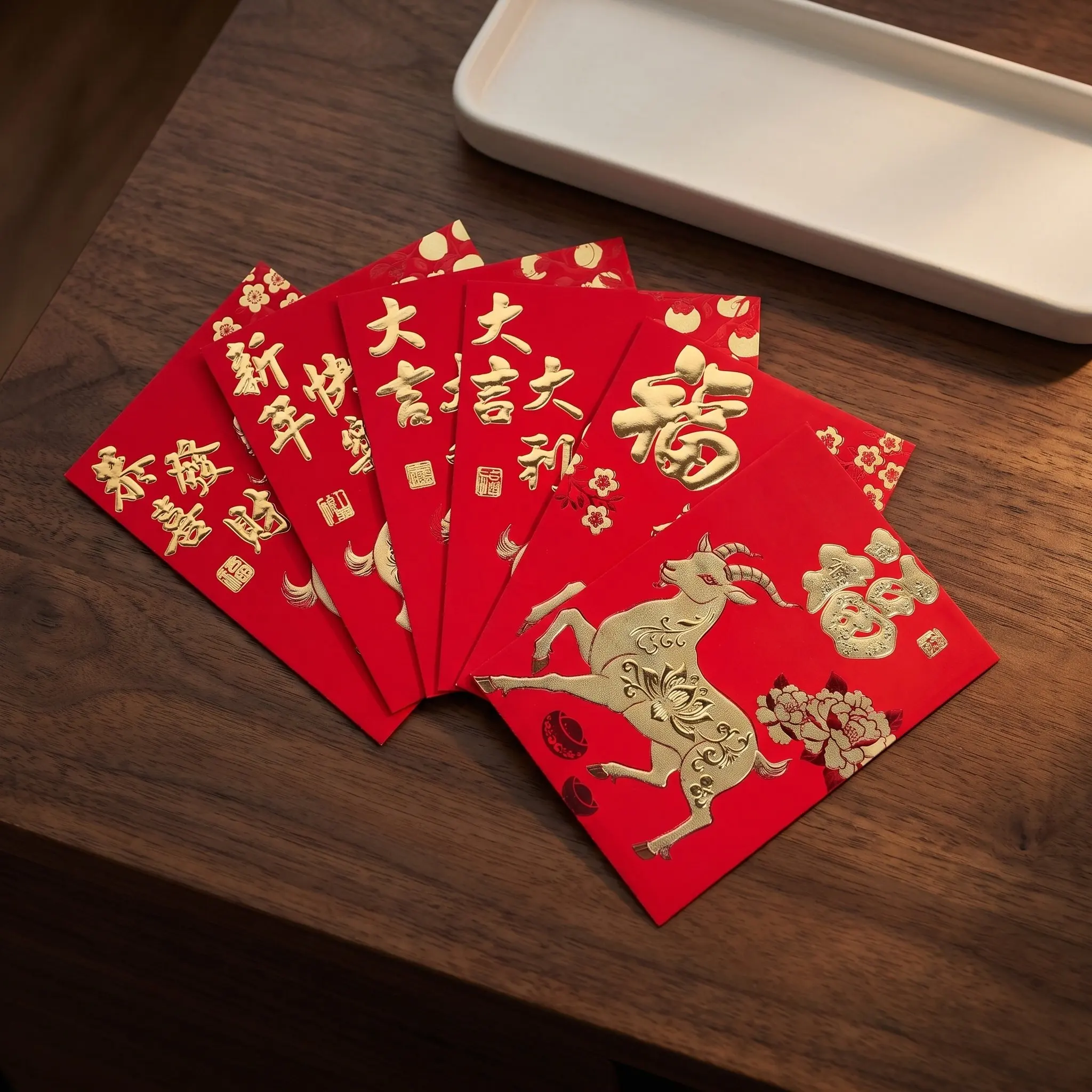 72pcs 2027 Zodiac Goat Chinese Red Envelope Spring Festival Money Packet Hongbao New Year Money Packing Bag
