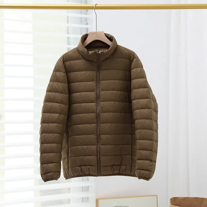 Doudoune Légère et Fine en Duvet de Canard Blanc pour Homme, Manteau Court avec Col Montant, Parka Chaude de Grande Taille, Collection Automne-Hiver 2024