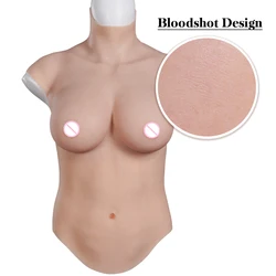 Dokier Realistic Bloodshoot Realistic Silicone Breast Forms Fake Crossdressing Transgender Sissy Drag Queen Cosplay  Breastplate