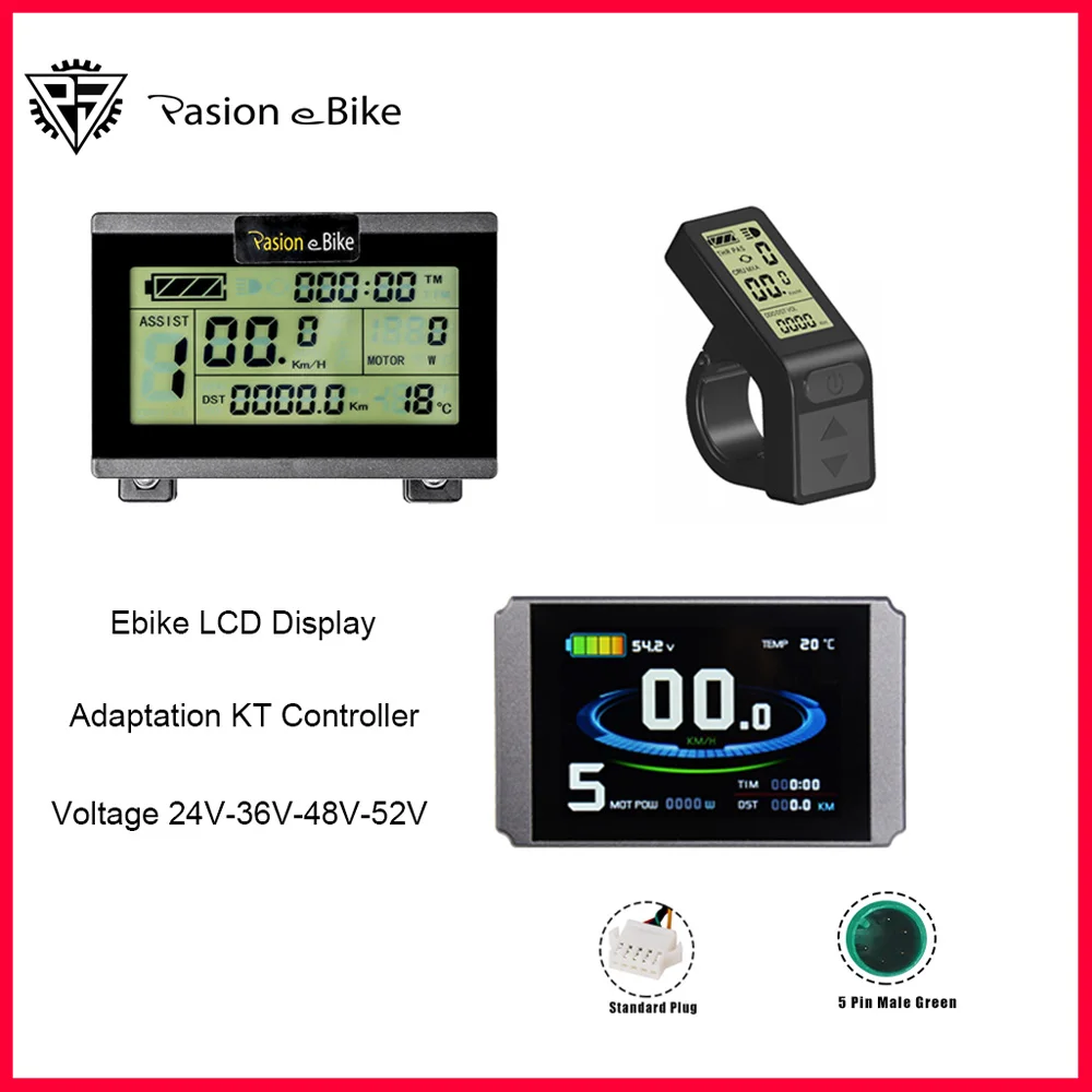 Electric Bicycle KT LCD Display LCD3 LCD4 LCD8H 24V/36V/48V/52V Waterproof SM Plug For Kunteng Ebike Display