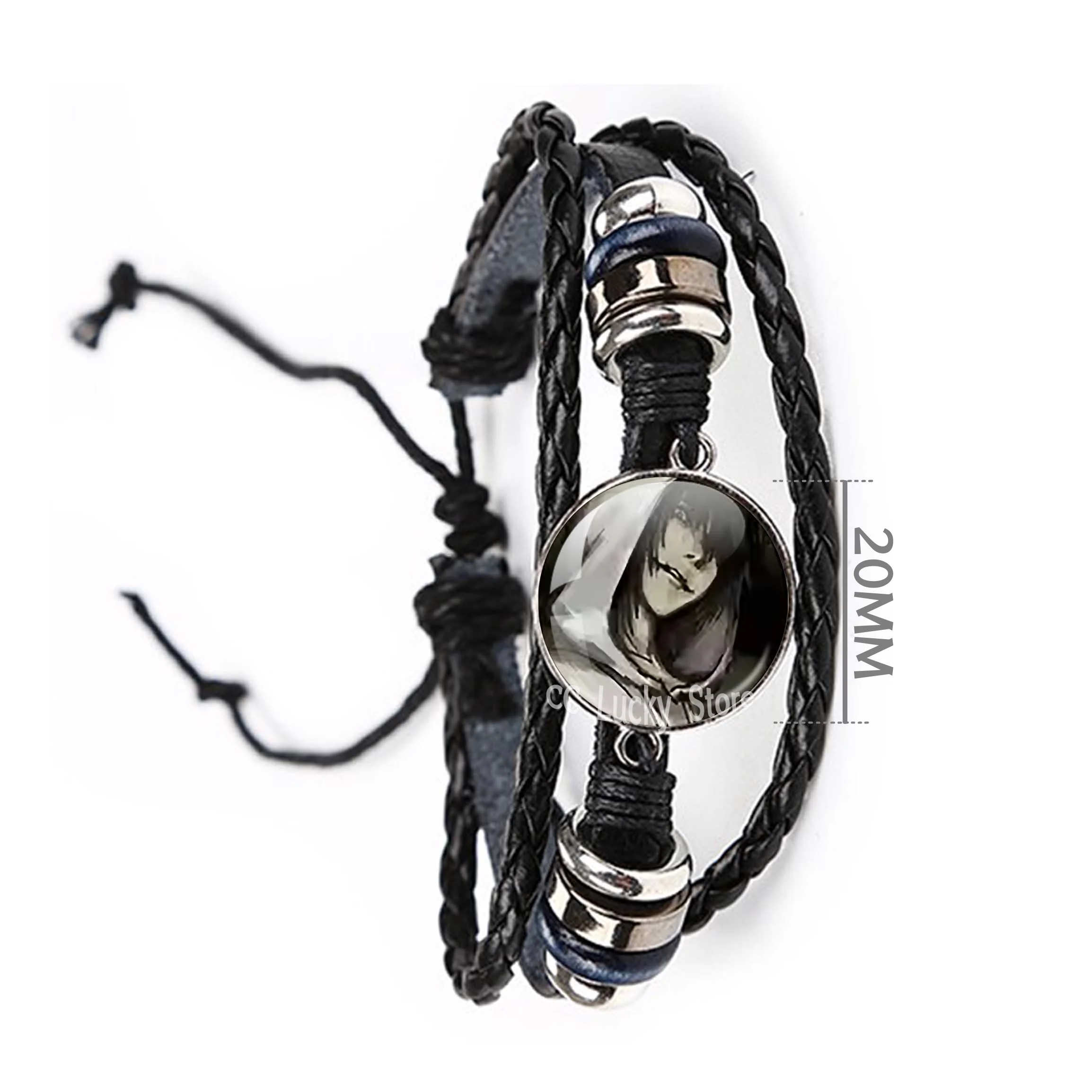 Jeff The Killer Bracelet Creepy Urban Horror Legend Killer Jeff Anime Peripheral 20MM Glass Round Pendant Bracelet Gift